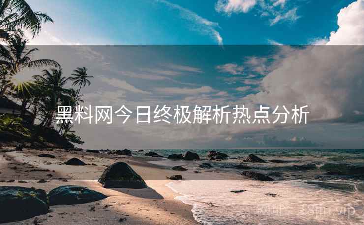 黑料网今日终极解析热点分析
