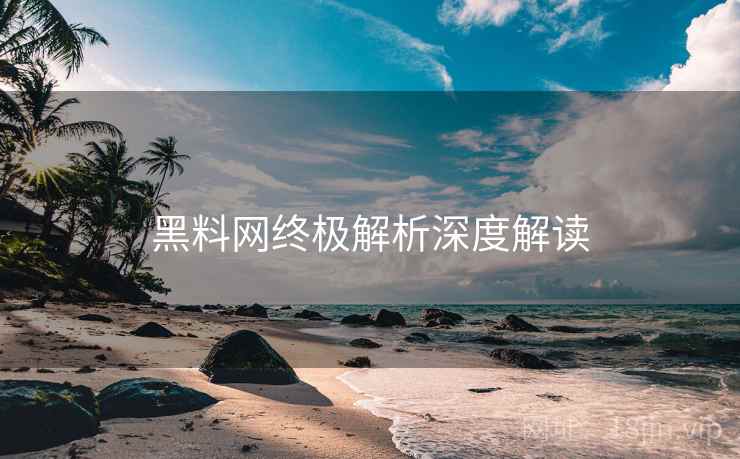 黑料网终极解析深度解读
